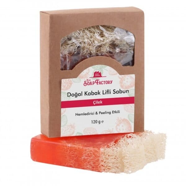 صابون الفروالة بألياف اليقطين الطبيعية  120 جرام