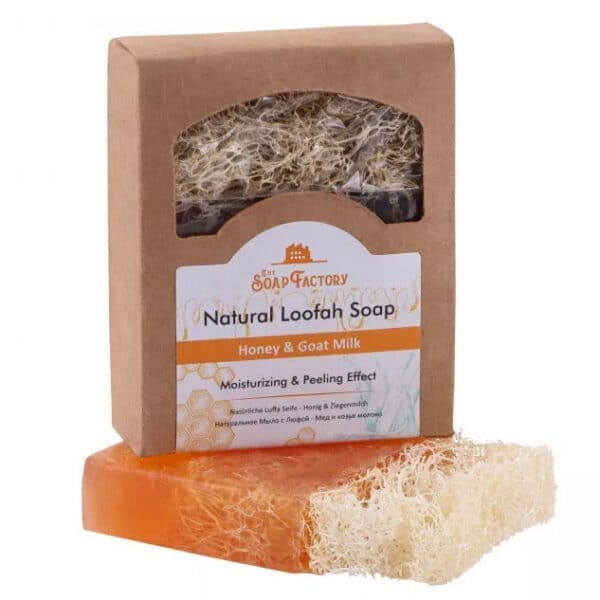 صابون حليب الماعز والعسل بألياف اليقطين الطبيعية  120 جرام